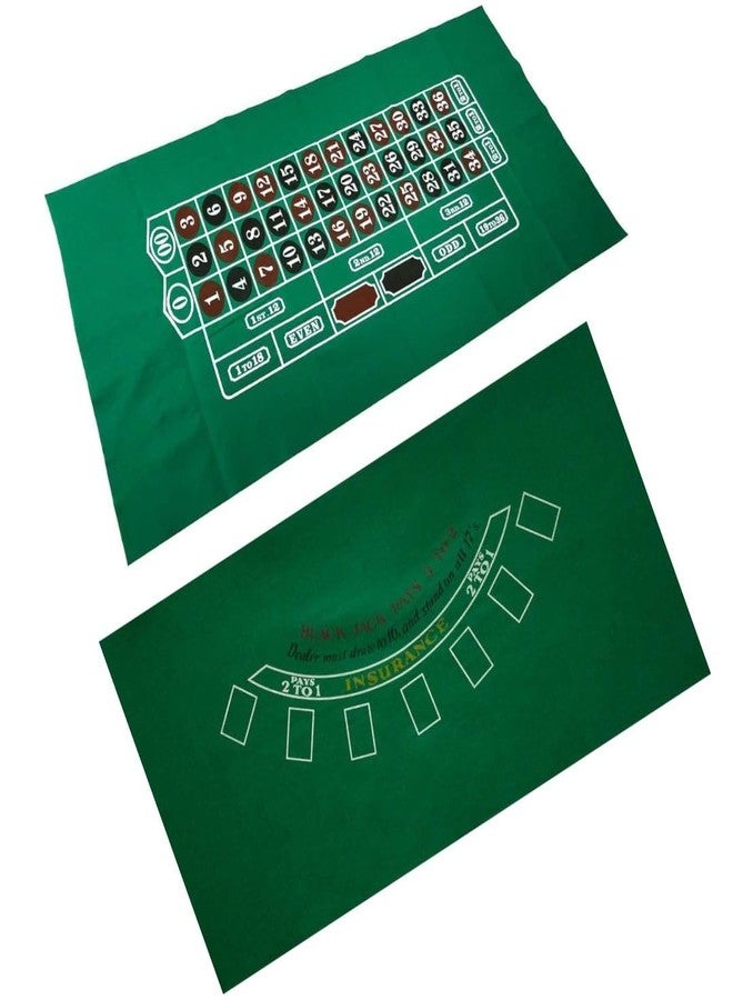 WMX KD Casino Tabletop Felt Layout Mat for Nights Game, Fun Casino, Parties, and Events! 36"x72" (Green Blackjack) - Image 3